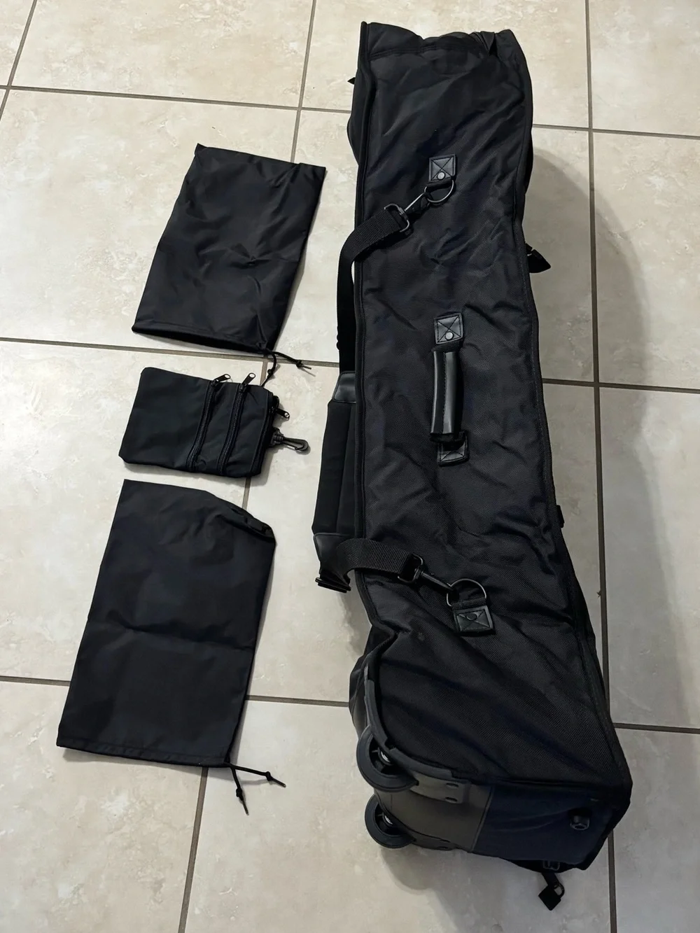 adidas Black Rolling VR Accessory Travel Bag with Pouches